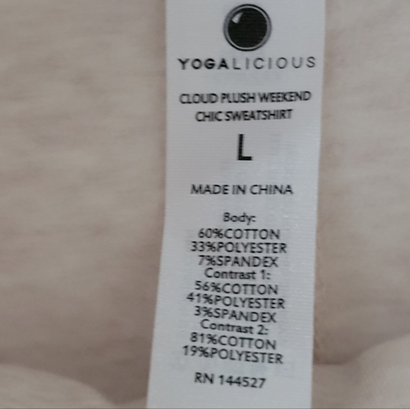 NEW YOGALICIOUS CLOUD PLUSH WEEKEND CHIC CROSSOVER MOCK NECK SWEATSHIRT LARGE - Picture 11 of 12